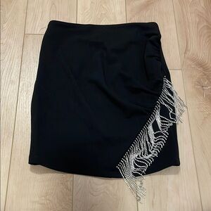 Avec Les Filles Rhinestone Fringe Skirt, sz XS